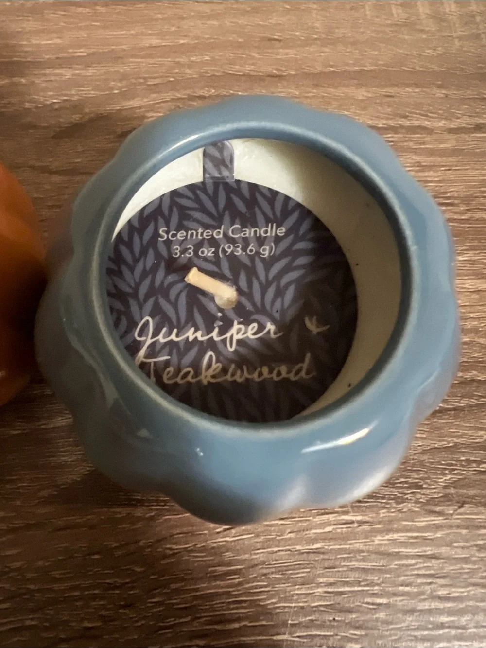 Target Bullseye Ceramic Pumpkin Shaped Candles Fall Autumn White Blue Orange NWT